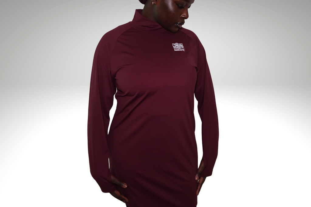 MADIASTIC Fit Long Sleeve Burgundy Top (Quran Verse)